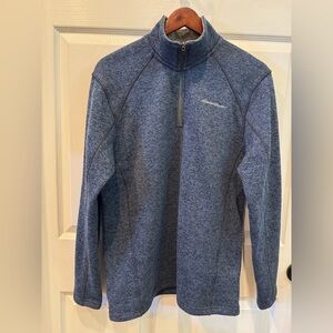 Eddie Bauer Men's 1/4 Zip Pullover Size Medium Sweater Athletic Blue Heather
